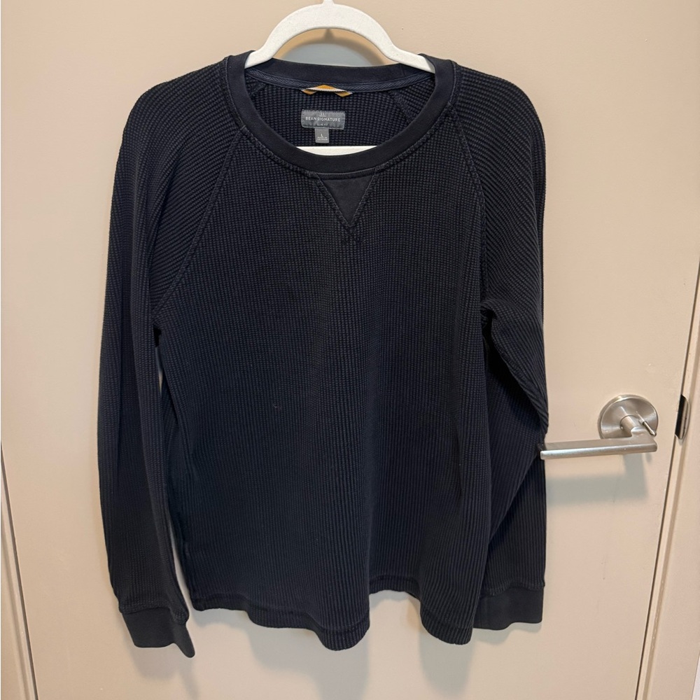 LL Bean men’s slim fit long sleeve waffle shirt, size large